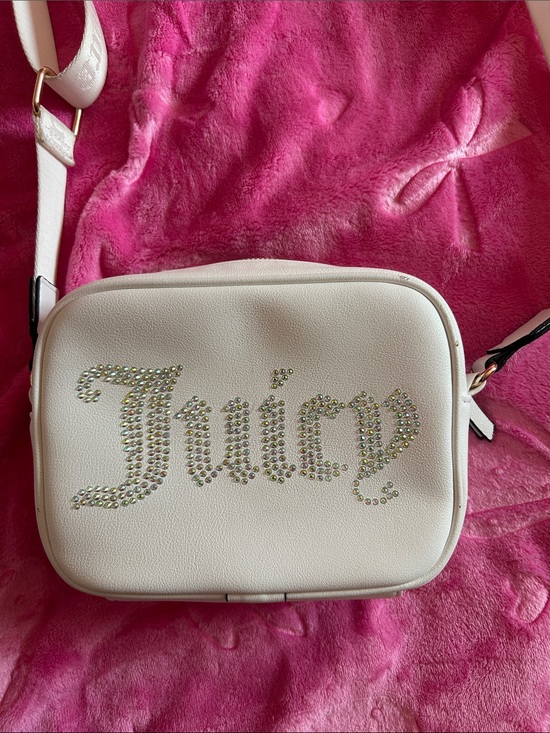 Juicy Couture Handbags - Juicy Couture White Crossbody with Crystal Juicy Script